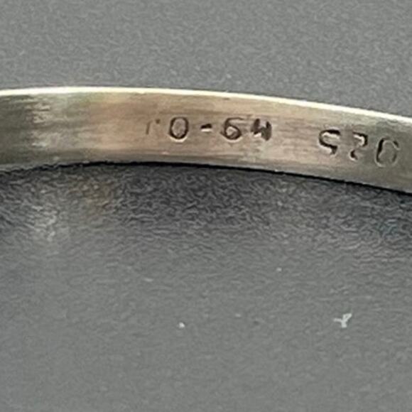 T0-64 Mexico Sterling Silver Hook Loop Clasp River Accent Bangle Bracelet - Picture 8 of 12